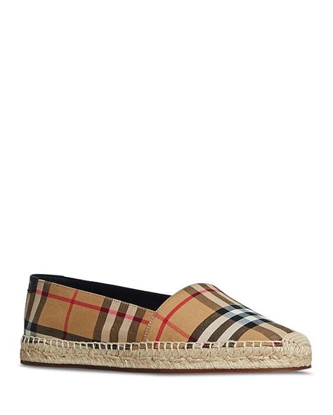 BURBERRY Women's Hodgeson House Check Espadrille Flats 